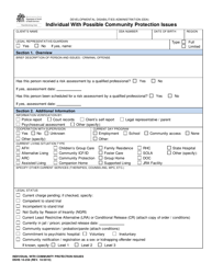 Document preview: DSHS Form 10-258 Individual With Possible Community Protection Issues - Washington