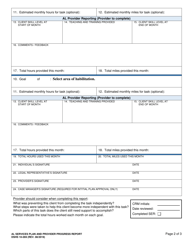 DSHS Form 10-269 Alternative Living (Al) Services Plan and Provider Progress Report - Washington, Page 2