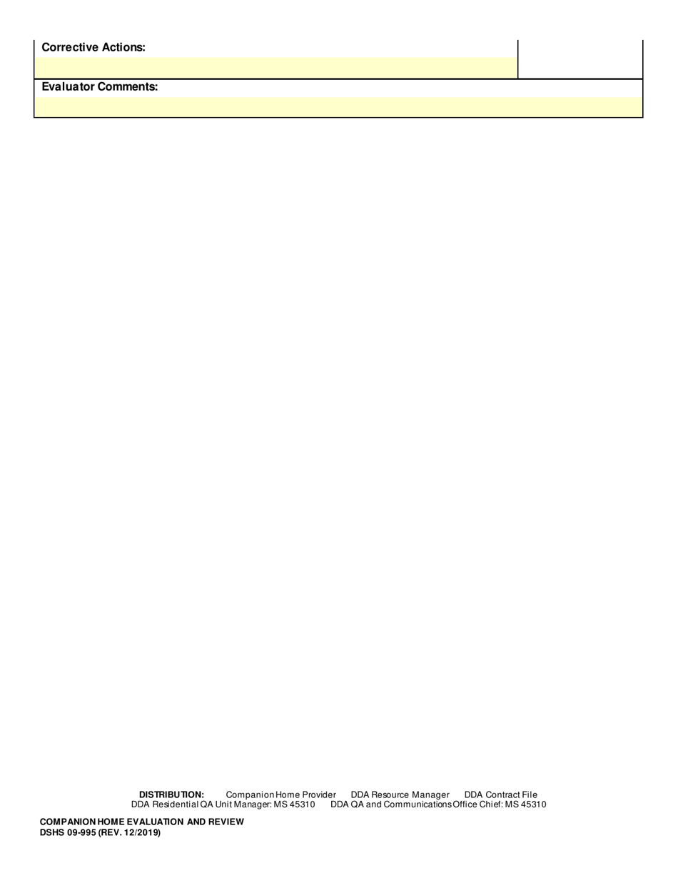 DSHS Form 09-995 Companion Home Evaluation and Review - Washington, Page 6