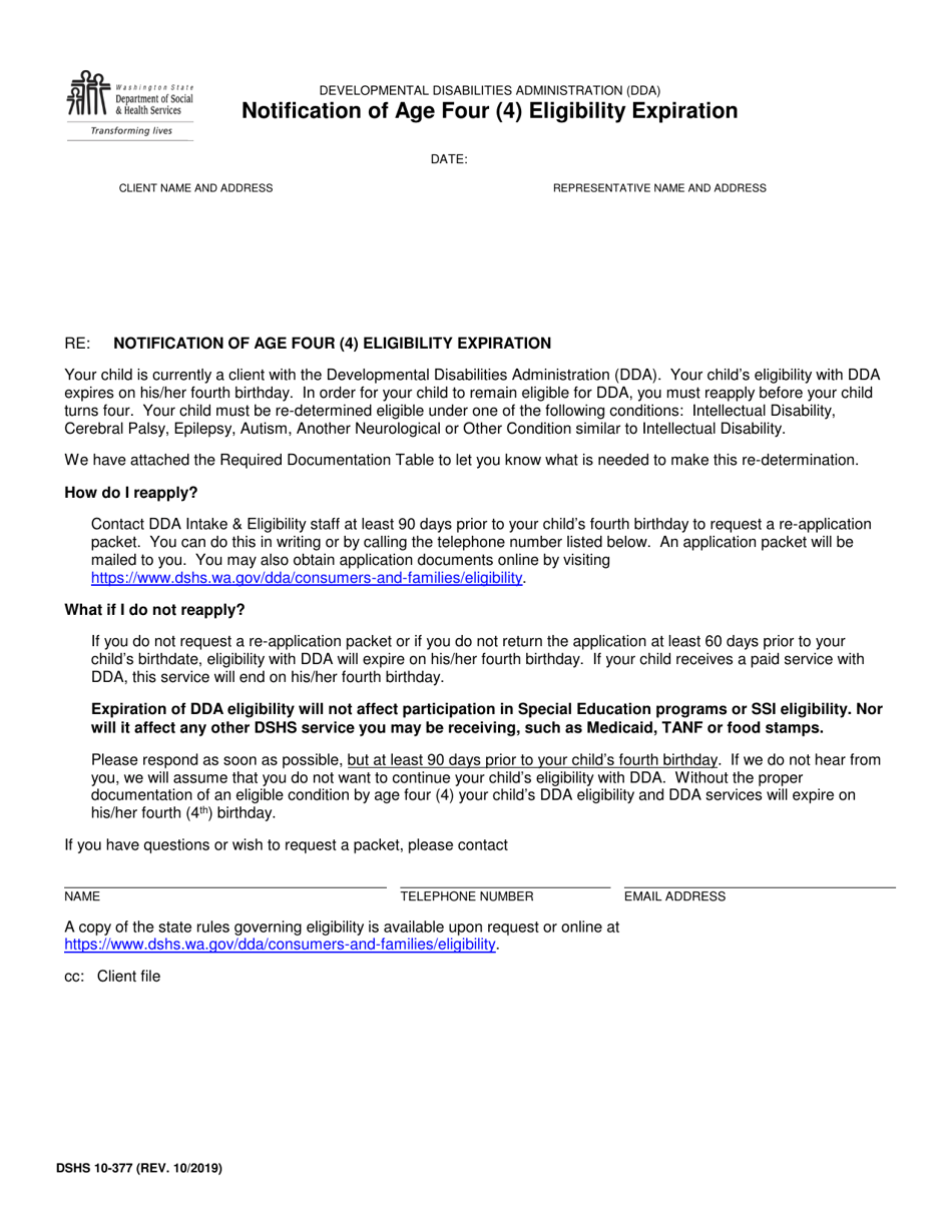 DSHS Form 10-377 - Fill Out, Sign Online and Download Printable PDF ...
