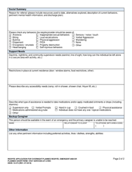 DSHS Form 10-572 Respite Application for Overnight Planned Respite (Oprs), Emergent and/or Planned Short-Term Stay Services at an Rhc - Washington, Page 2