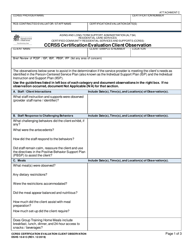 Document preview: DSHS Form 10-613 Attachment C Ccrss Certification Evaluation Client Observation - Washington