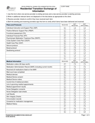 Document preview: DSHS Form 10-635 Residential Transition Exchange of Information - Washington