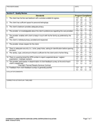 DSHS Form 10-639 Overnight Planned Respite Services (Oprs) Certification Evaluation - Washington, Page 7