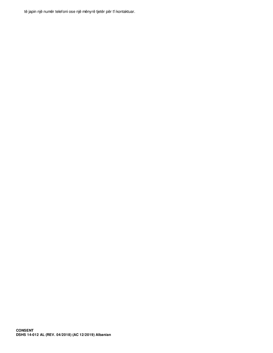 DSHS Form 14-012 Consent - Washington (Albanian), Page 4