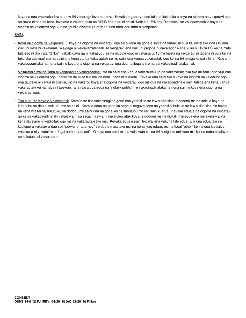 DSHS Form 14-012 Consent - Washington (Fijian), Page 4