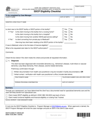 DSHS Form 14-534 Sdcp Eligibility Checklist - Washington