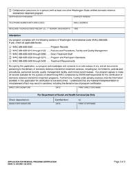 DSHS Form 14-543 Application for Renewal Program Certification (Domestic Violence Intervention Treatment) - Washington, Page 3