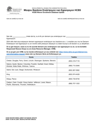 Document preview: DSHS Form 15-304 Hcbs Waiver Enrollment Database Update - Washington (Haitian Creole)