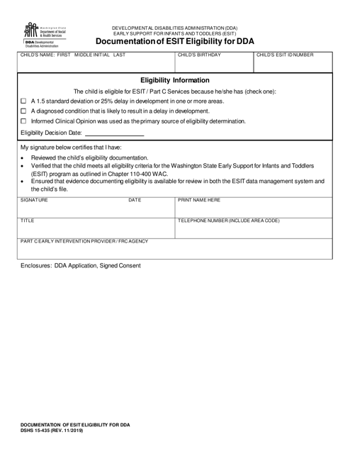 DSHS Form 15-435  Printable Pdf