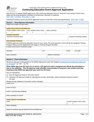 Document preview: DSHS Form 15-547 Continuing Education Event Approval Application - Washington