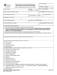 DSHS Form 15-559 Adult Family Home Referral Request - Washington