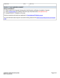 DSHS Form 15-550 Community Instructor Application - Washington, Page 6