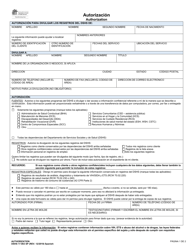 Document preview: DSHS Formulario 17-063 Autorizacion - Washington (Spanish)