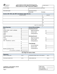 DSHS Form 23-034 Alternative Living Financial Report - Washington