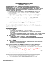 DSHS Formulario 27-178 Solicitud De Audiencia Administrativa De Aps - Washington (Spanish), Page 2