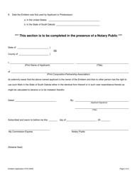Emblem Registration Application - South Dakota, Page 2