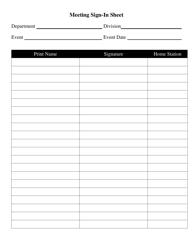Document preview: Meeting Sign-In Sheet - South Dakota