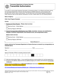 Form HS-2978 &quot;Transmittal Authorization&quot; - Tennessee