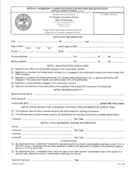 Form SS-4523 Initial Workers&#039; Compensation Exemption Registration Application Form - Tennessee, Page 4