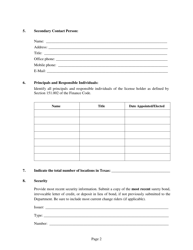 Annual Report for Texas Currency Exchange License Holders - Texas, Page 2