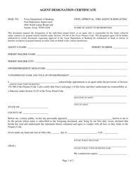 Document preview: Agent Designation Certificate - Texas