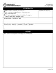 Form N-509-0101 Dfps Case Complaint Form - Texas, Page 2