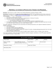 Form K-908-2245 Referral to Intensive Psychiatric Transition Program - Texas