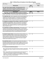 TDLR Form 016IHB Ihb - Data Plate and Compliance Control Manual Checklist - Texas, Page 2