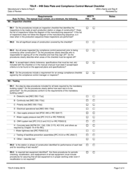TDLR Form 016IHB Ihb - Data Plate and Compliance Control Manual Checklist - Texas, Page 3