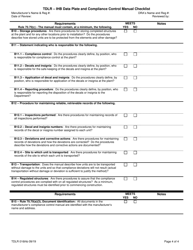TDLR Form 016IHB Ihb - Data Plate and Compliance Control Manual Checklist - Texas, Page 4