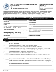 Form CDL-15 Texas Cdl Third Party Examiner Application - Texas
