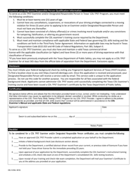 Form CDL-15 Texas Cdl Third Party Examiner Application - Texas, Page 2