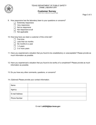 Form LAB-501 Customer Survey - Texas, Page 3