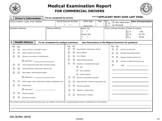 Form CDL-36 Texas Intrastate Vision Waiver Application and Physical Examination Report - Texas, Page 10