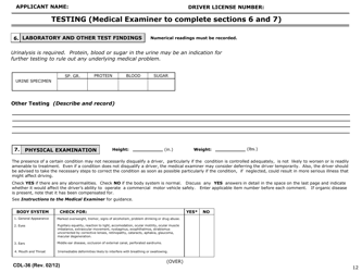 Form CDL-36 Texas Intrastate Vision Waiver Application and Physical Examination Report - Texas, Page 12