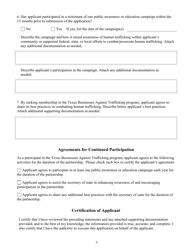 Application for Certificate of Recognition - Texas, Page 4
