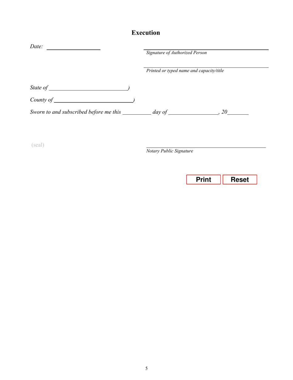 Application for Certificate of Recognition - Texas, Page 5