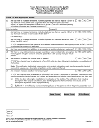 Form 10121 Permits by Rule (Pbr) Checklist for Facilities (Emission Limitations) - Texas, Page 3