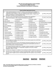 Form 10122 Permit by Rule (Pbr) Checklist for Facilities (Emission and Distance Limitations) - Texas, Page 2