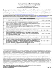 Document preview: Form 10122 Permit by Rule (Pbr) Checklist for Facilities (Emission and Distance Limitations) - Texas