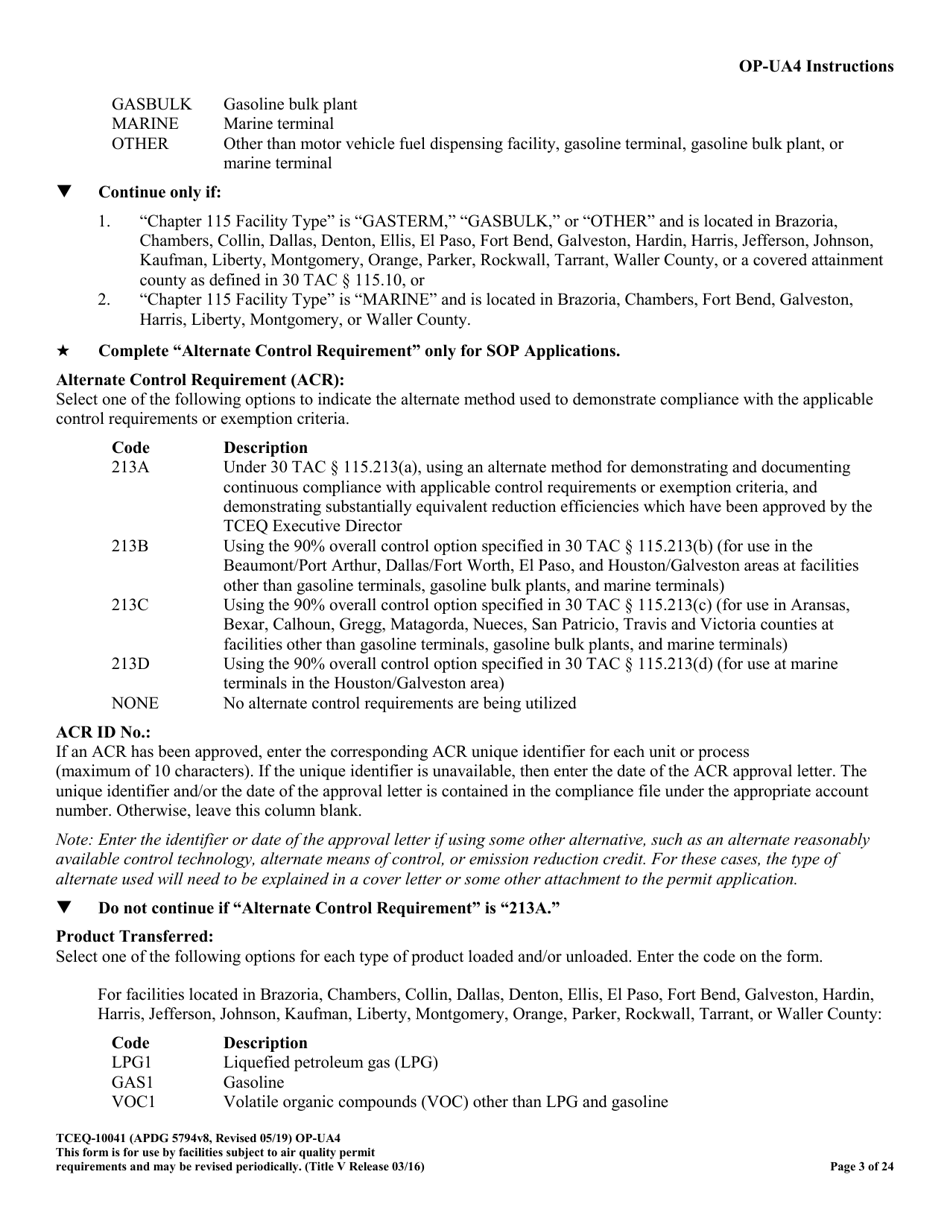 Form OP-UA4 (10041) Loading / Unloading Operations Attributes - Texas, Page 3