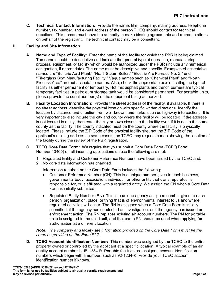 Form PI-7 (10228) Registration for Permits by Rule (Pbr) - Texas, Page 4
