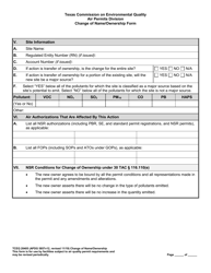 Form 20405 Change of Name/Ownership Form - Texas, Page 6