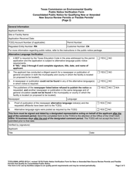 Form 20866 Consolidated Public Notice for Qualifying New or Amended New Source Review Permits O Flexible Permits - Texas, Page 2