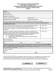 Form 20866 Consolidated Public Notice for Qualifying New or Amended New Source Review Permits O Flexible Permits - Texas, Page 3