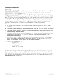 Form 20542 Commercial Class 1 Non-hazardous Waste Management Fees - Monthly Summary &amp; Payment Report - Texas, Page 2