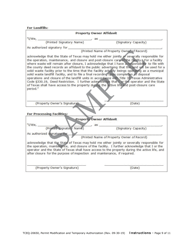 Form 20650 Permit/Registration Modification and Temporary Authorization Application Form for an Msw Facility - Texas, Page 17