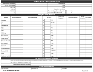 Form 10450 Drinking Water Laboratory Approval Form - Texas, Page 3