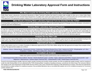 Document preview: Form 10450 Drinking Water Laboratory Approval Form - Texas